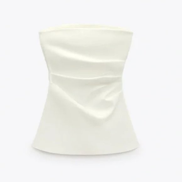 NWT Zara strapless top ecru - Picture 3 of 9
